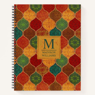 Moroccan Mosaic Geometric Seamless Aztec Pattern Notebook