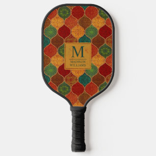 Moroccan Mosaic Geometric Seamless Aztec Pattern Pickleball Paddle