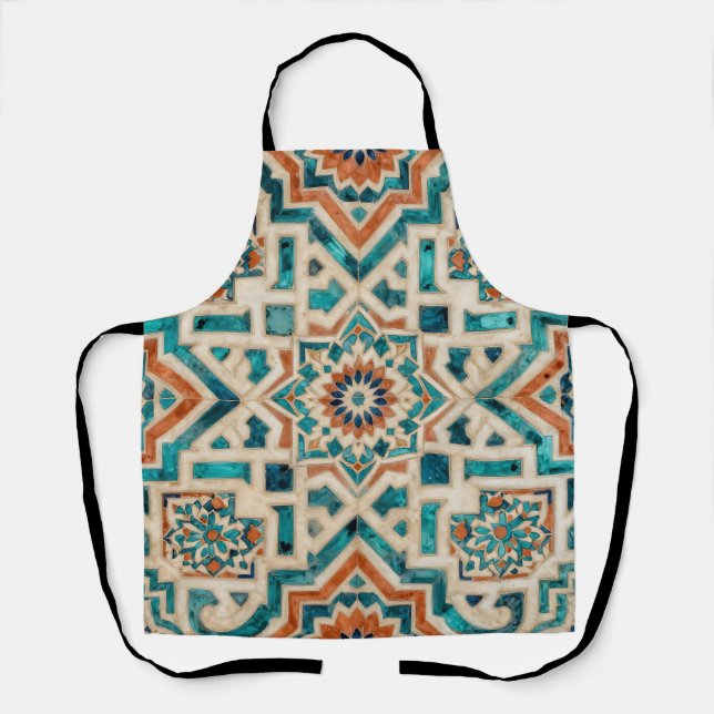 Moroccan Mosaic Pattern Apron (Front)