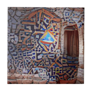 Moroccan mosaic pattern geometric art ceramic tile