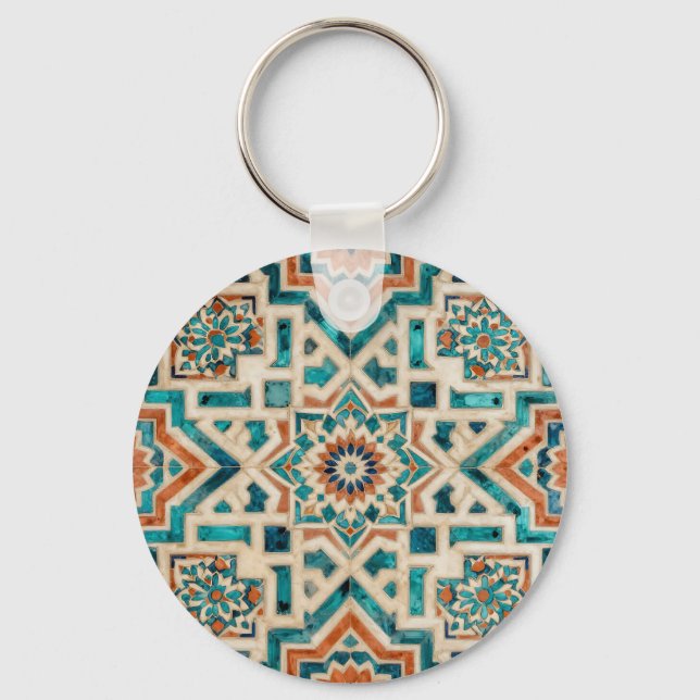 Moroccan Mosaic Pattern Key Ring (Front)