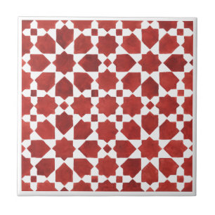 Moroccan mosaic red ROSETTE Ceramic Tile