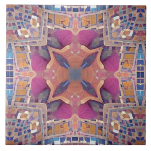 Moroccan mosaic rose geometric design ceramic tile