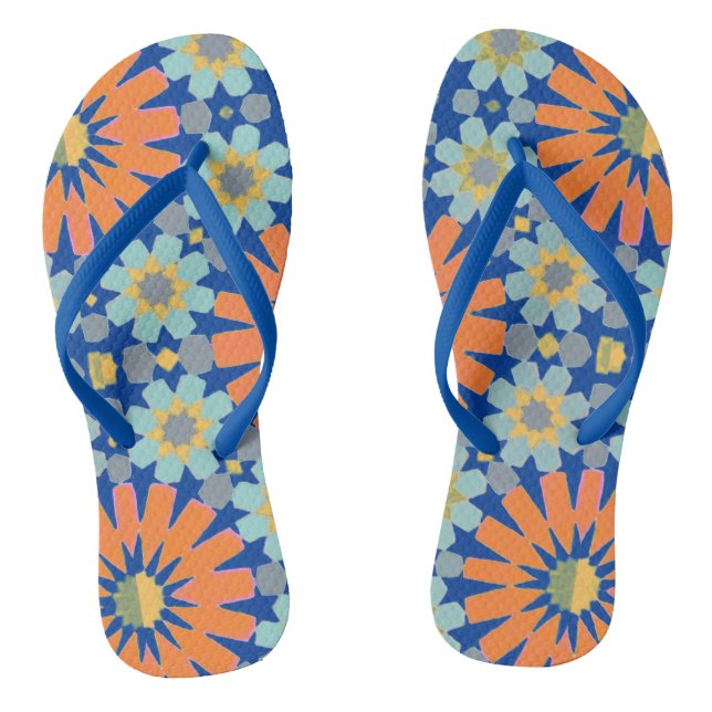 Moroccan Mosaic Tile Design Thongs (Footbed)