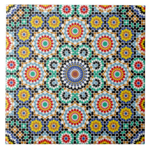 Moroccan Mosaic Traditional Boho Pattern Ceramic Tile