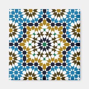 Moroccan Mosaic Traditional Geometric Boho Pattern Magnet