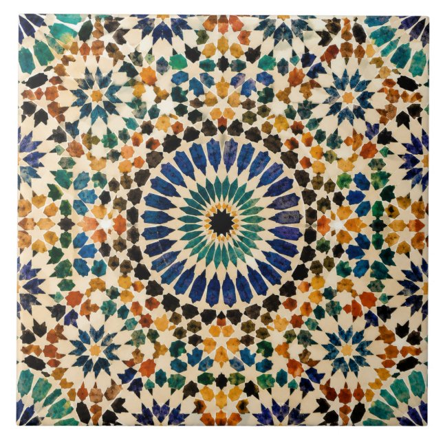Moroccan Mosaic Traditional Pattern Ceramic Tile (Front)