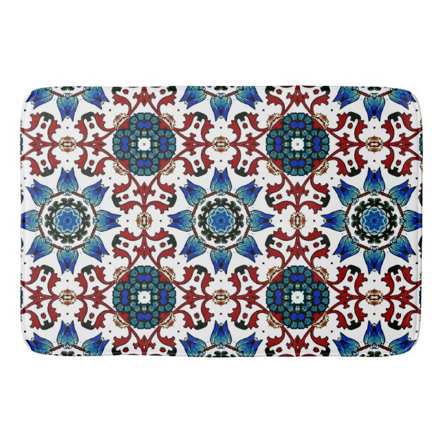 ,Moroccan,mosaic,Turkish, Bath Mat (Front)