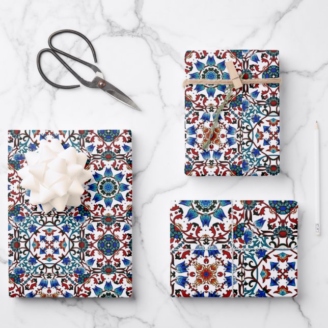 Moroccan,mosaic,Turkish, Wrapping Paper Sheet (Front)