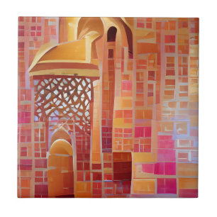 Moroccan mosaic wall rose gold geometric art  ceramic tile