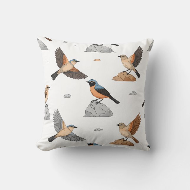 Moroccan Mountain Bird Cushion (Front)