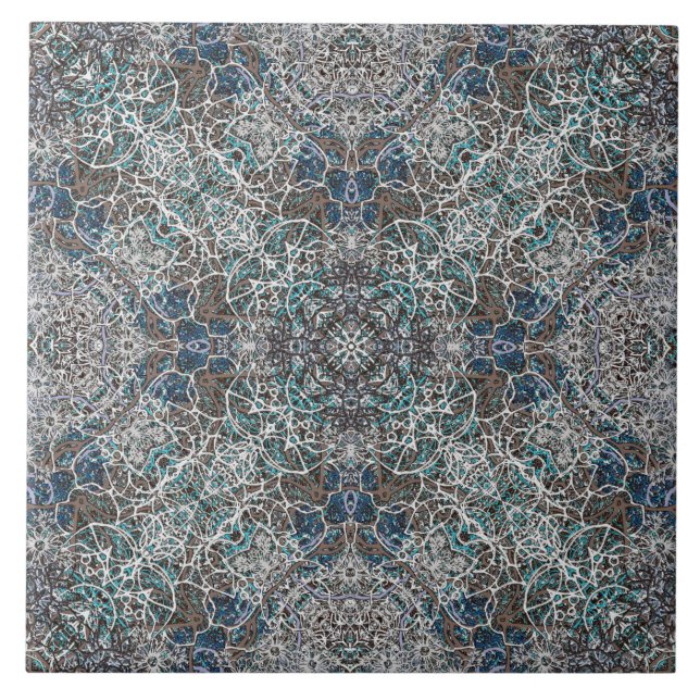 Moroccan noble romantic mandala pattern ceramic tile (Front)