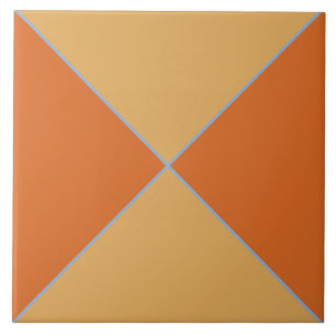 Moroccan orange blue and apricot diamond tile