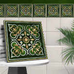 Moroccan  Ornament Green Marble & Gold Ceramic Tile<br><div class="desc">Moroccan  Ornament Green Marble & Gold</div>