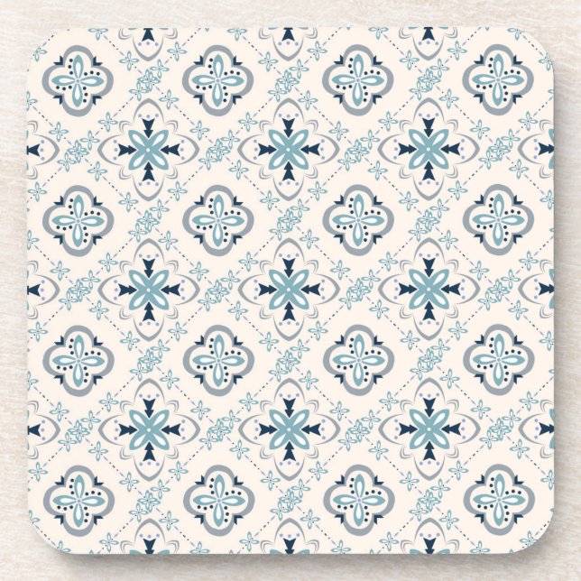 Moroccan ornaments blue cream ethnic stylish East Coaster (Front)