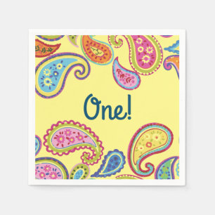 Moroccan Paisley Cute Boho Birthday Party Napkin