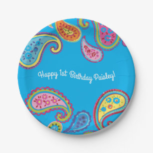 Moroccan Paisley Cute Boho Birthday Party Paper Plate