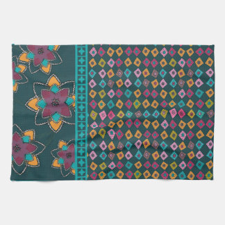 Moroccan Patchwork design tea towel