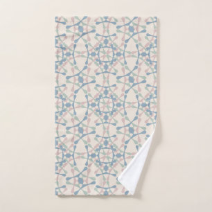 Moroccan pattern 2 (pink and blue) hand towel