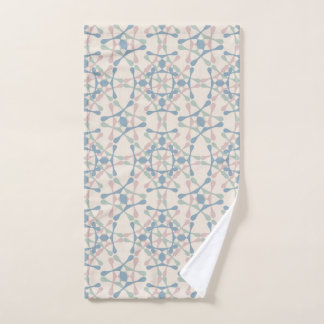 Moroccan pattern 2 (pink and blue) hand towel