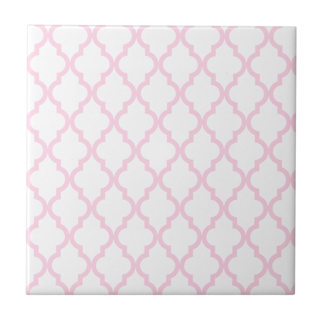 Moroccan Pattern: Baby Pink Ceramic Tile (Front)