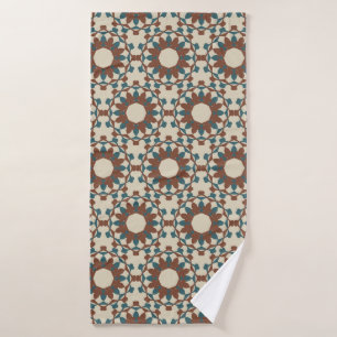 Moroccan pattern (brown and blue)  bath towel