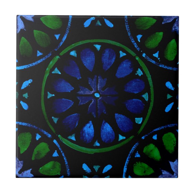 Moroccan pattern  ceramic tile (Front)