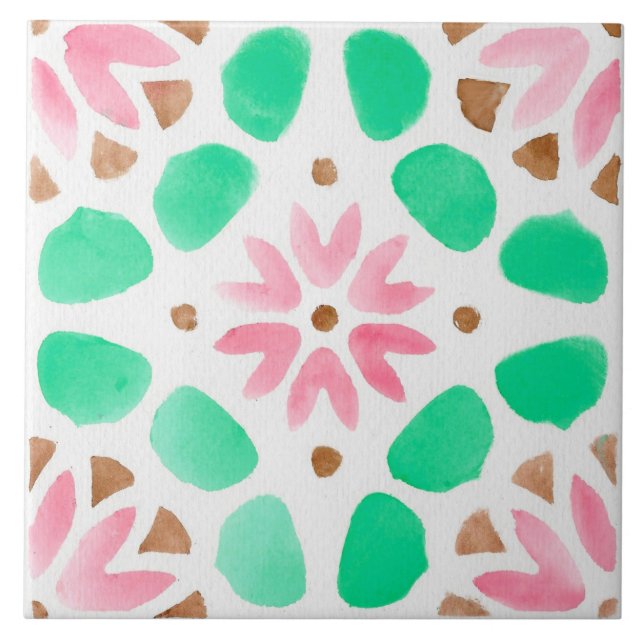 Moroccan pattern  ceramic tile (Front)