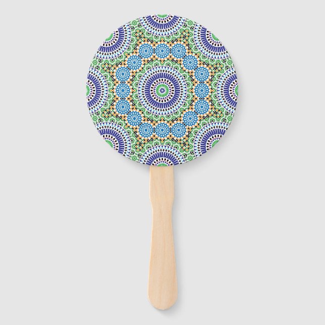 Moroccan Pattern (Mosaic) Hand Fan (Front)