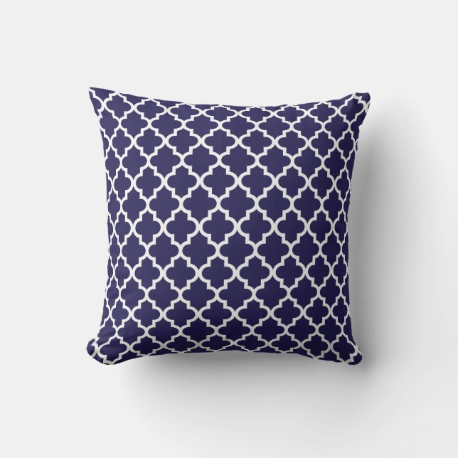 Moroccan Pattern | Navy Blue Cushion (Front)