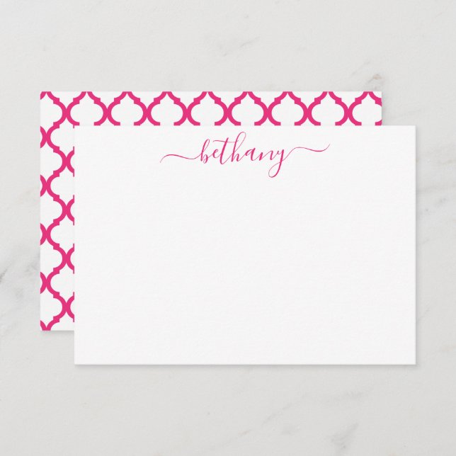 Moroccan Pattern Personalised Note Cards (Front/Back)