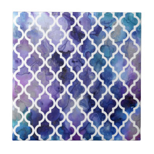 Moroccan Pattern: Purple Ceramic Tile