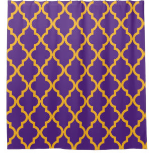 Moroccan Pattern: Purple & Gold Shower Curtain