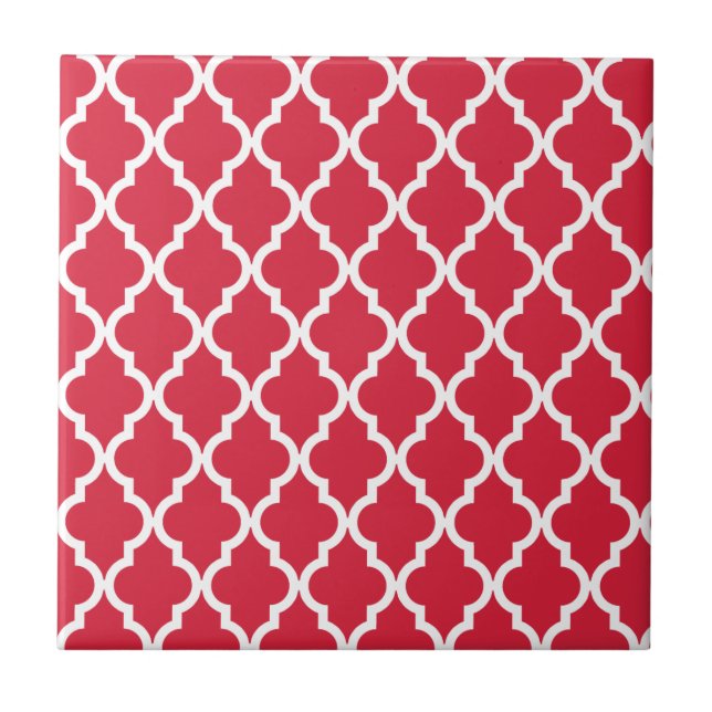 Moroccan Pattern: Red Ceramic Tile (Front)