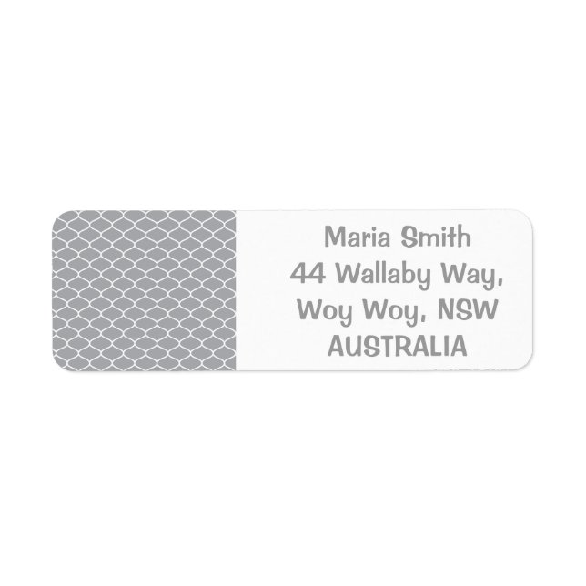 Moroccan pattern return address label (Front)