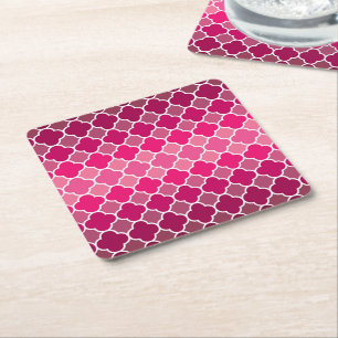 Moroccan pattern square paper coaster