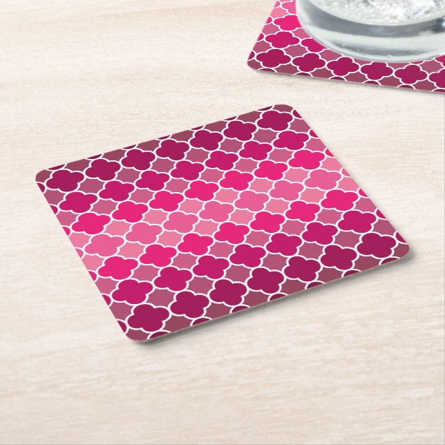 Moroccan pattern square paper coaster (Angled)