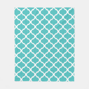 Moroccan Patterned Robins Egg Blue Fleece Blanket