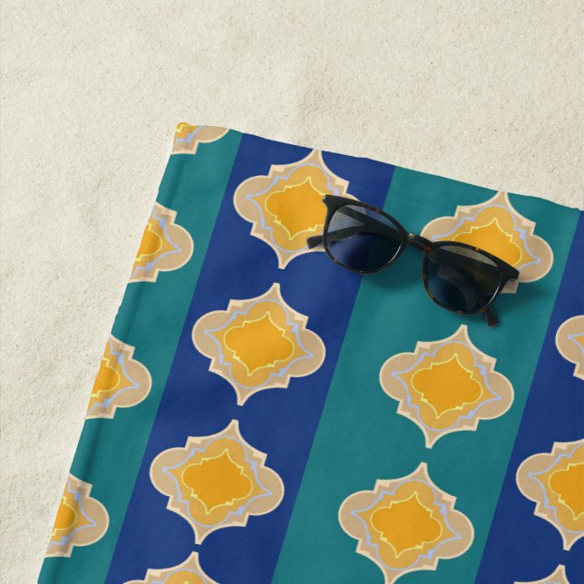 Moroccan peacock hues  beach towel (In Situ)