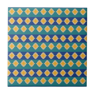 Moroccan peacock hues  ceramic tile