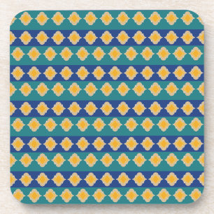 Moroccan peacock hues coaster