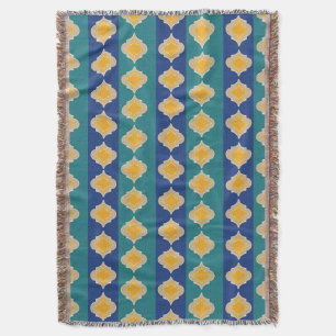 Moroccan peacock hues  throw blanket
