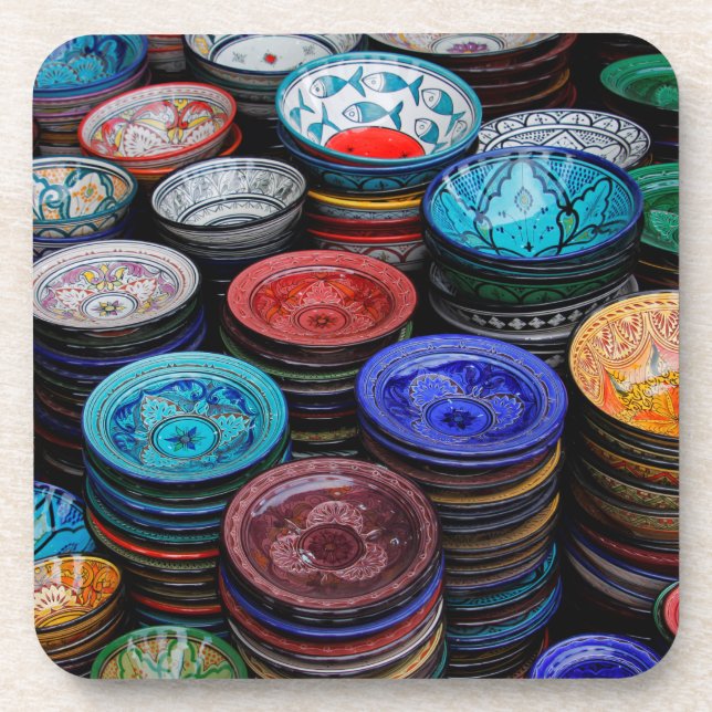 Moroccan Plates At Market Coaster (Front)