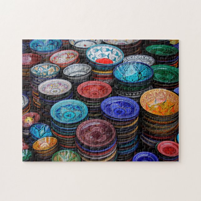 Moroccan Plates At Market Jigsaw Puzzle (Horizontal)