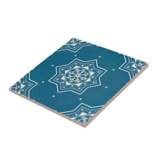Moroccan Portuguese Blue Azulejos Tile Pattern (Side)