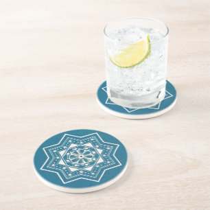 Moroccan Portuguese Blue Azulejos Tile Pattern Coaster