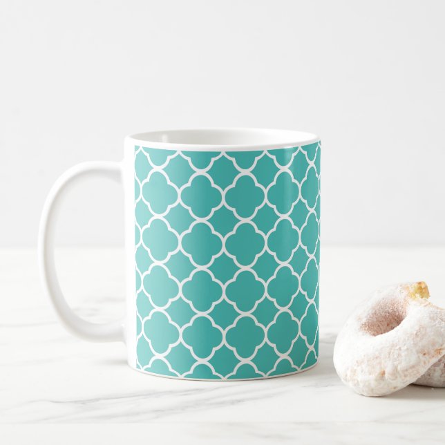 Moroccan quatrefoil coffee mug (With Donut)