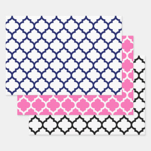 Moroccan Quatrefoil DIY Colours Wrapping Paper Sheet