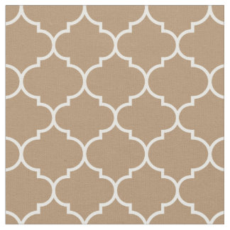 Moroccan Quatrefoil Iced Coffee & White Fabric