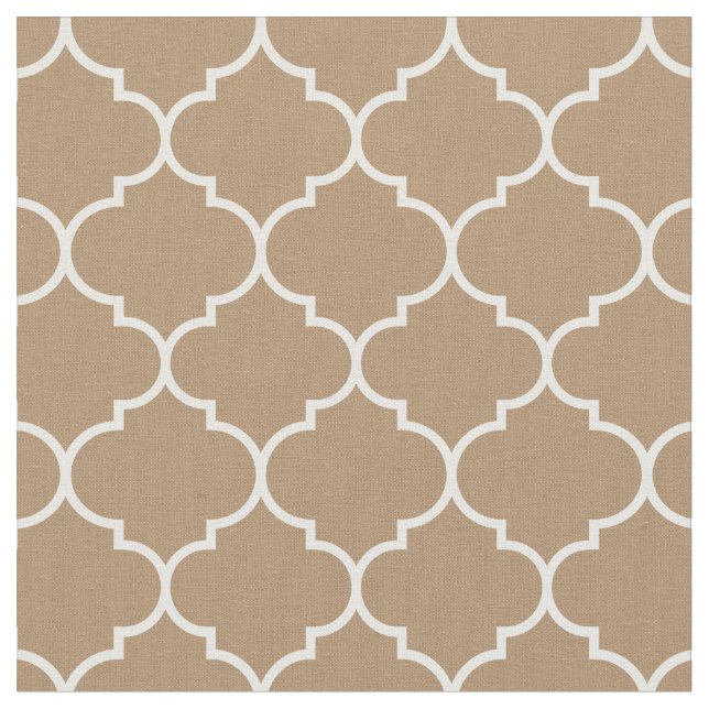 Moroccan Quatrefoil Iced Coffee & White Fabric (Close Up)